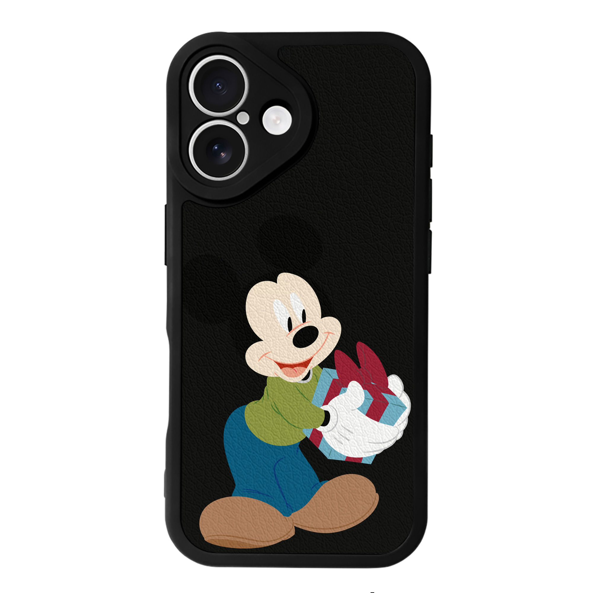 （画像用） ミッキーマウス Mickey Mouse 【iPhone 16シリーズ対応】シリコンスマホケース（レザー調） 材質：シリコン